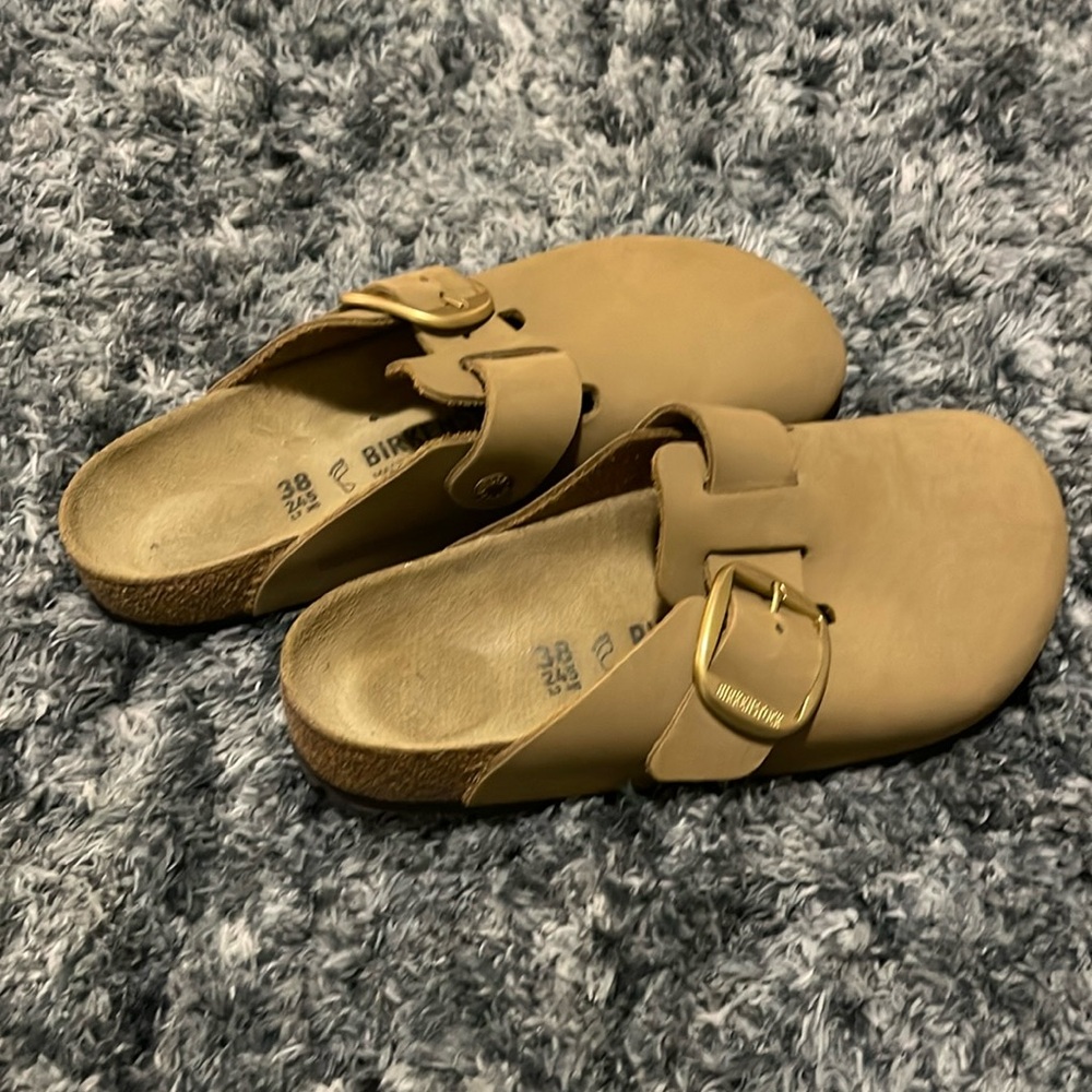 Birkenstock Big Buckle Boston Nubuck Mud Green Size 38